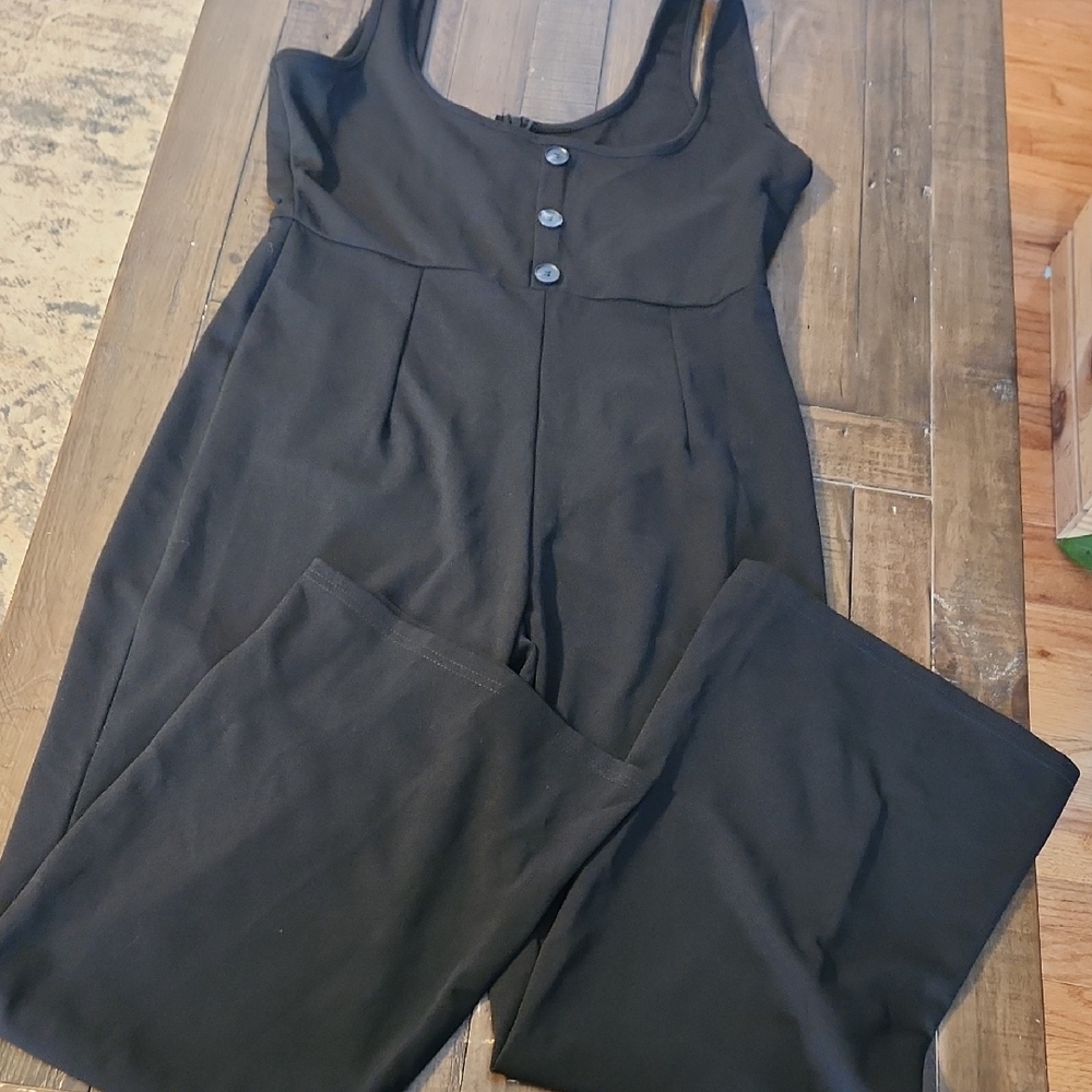 Elegant Black Button-Front Jumpsuit
